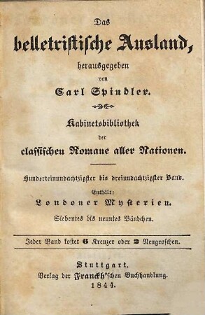 Londoner Mysterien : ein Sittengemälde, 7/9