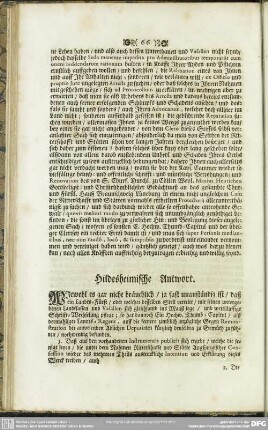 Hildesheimische Antwort