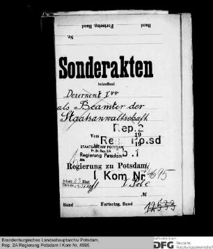 Dienststrafsache gegen den Polizeihauptwachtmeister Walter Hänsel in Oranienburg