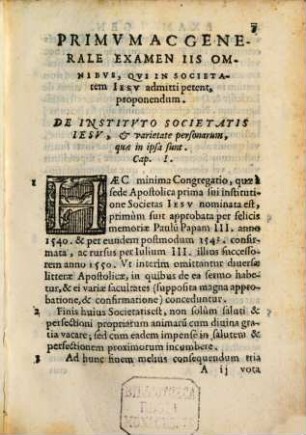 Constitutiones et declarationes examinis generalis Societatis Jesu