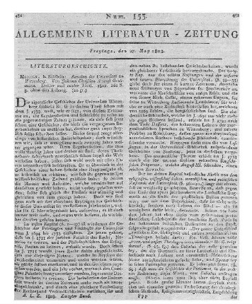 Grohmann, J. C. A.: Annalen der Universitaet zu Wittenberg. T. 3. Meissen: Erbstein 1802