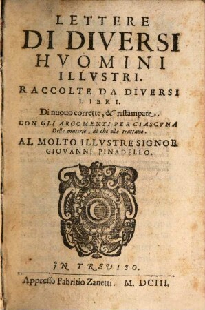 Lettere di diversi huomini illustri