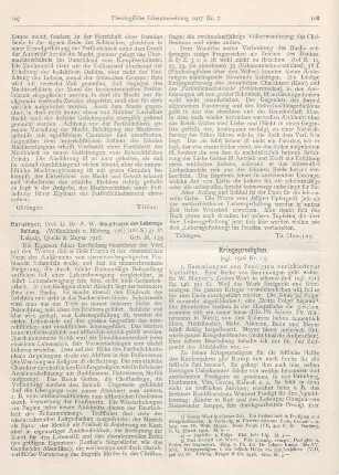 107-108 [Rezension] Hunzinger, August Wilhelm, Hauptfragen der Lebensgestaltung