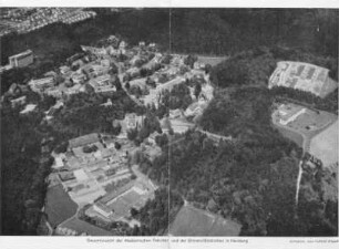 Gesamtansicht der Medizinischen Fakultät und der Universitätskliniken in Homburg