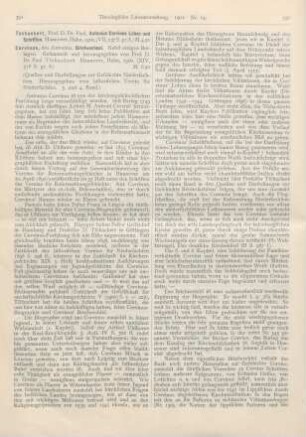 391-393 [Rezension] Corvinus, des Antonius, Briefwechsel