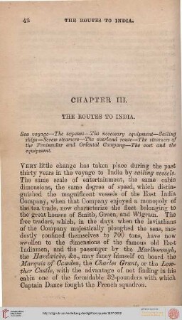 Chapter III: The Routes of India