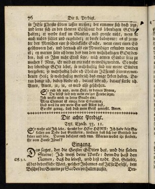 76-92, Die achte Predigt