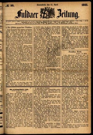 Ausgabe vom Samstag, den 21. April 1883.