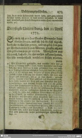 Dreyßigste Unterredung, den 21 April 1772