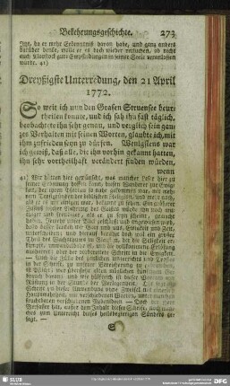 Dreyßigste Unterredung, den 21 April 1772