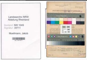 Entnazifizierung Jakob Muellmann , geb. 03.03.1898 (Bahnwart)