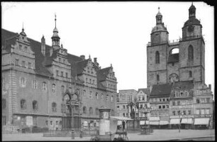 Wittenberg. Rathaus und Stadtkirche