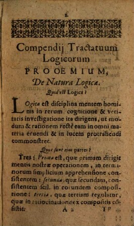 Johannis Spindleri tractatuum logicorum compendium : pro scholis trivialibus inclyti Ducatus Saxo-Coburgici