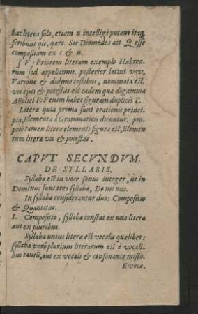Caput Secundum. De Syllabis.