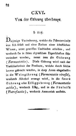 CXVI. Von der Gährung überhaupt.
