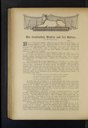 Die feindlichen Brüder auf der Bühne
