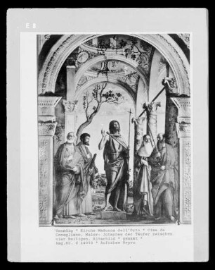 Johannes der Täufer mit den heiligen Petrus, Markus, Hieronymus und Paulus