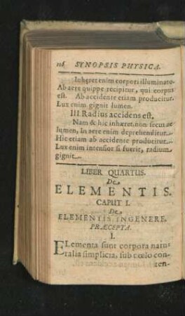 Liber Quartus. De Elementis.