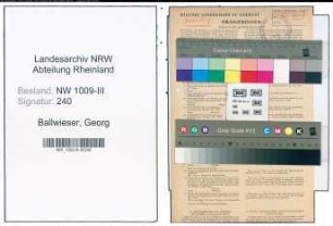 Entnazifizierung Georg Ballwieser , geb. 10.08.1907 (Zuschneider)