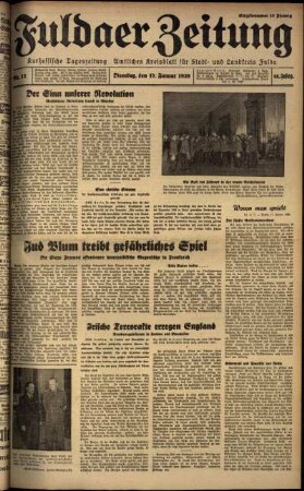 Ausgabe vom Dienstag, den 17. Januar 1939.