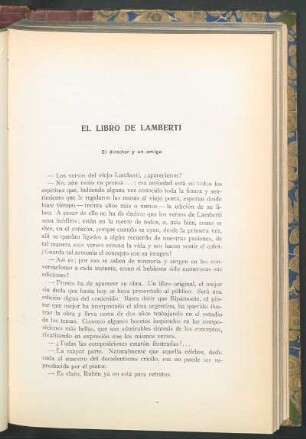 El libro de Lamberti : El director y un amigo