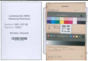 Entnazifizierung Heinrich Brocker , geb. 26.02.1891 (Meister)