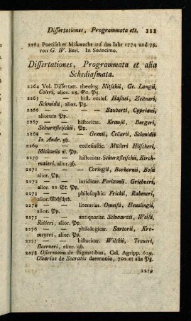 111-124, Dissertationes, Programmata et alia Schediasmata