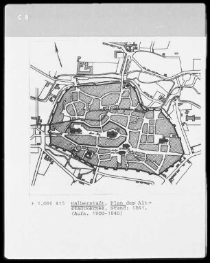 Plan des Altstadtkernes von Halberstadt