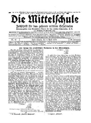 Zur Frage des praktischen Rechnens in der Mittelschule