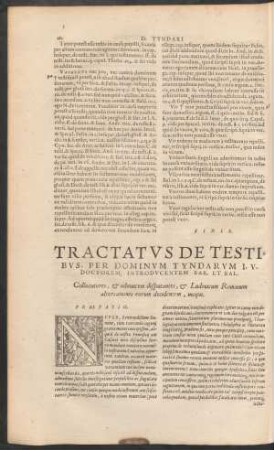 Tractatus De Testibus, Per Dominum Tyndarum ...