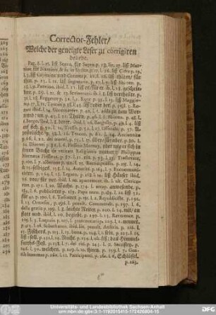 Corrector-Fehler, Welche der geneigte Leser zu corrigiren beliebe.
