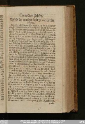 Corrector-Fehler, Welche der geneigte Leser zu corrigiren beliebe.