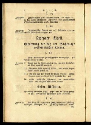 Zweyter Theil. Erörterung der bey der Sachenlage vorkommenden Fragen.