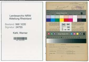 Entnazifizierung Werner Kahl , geb. 21.12.1919 (Buchhalter)