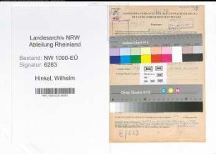 Entnazifizierung Wilhelm Hinkel, geb. 02.02.1897 (Polizeibeamter)