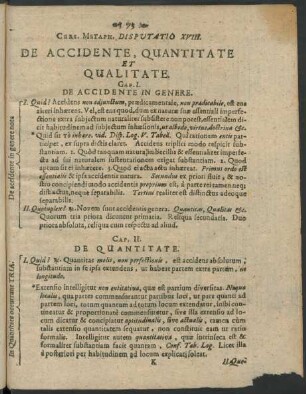 Curs. Metaph. Disputatio XVIII. De Accidente, Quantitate Et Qualitate.