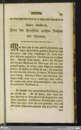 Achter Abschnitt. Ueber den Unterschied zwischen Religion und Theologie