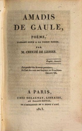 Amadis de Gaule : poeme