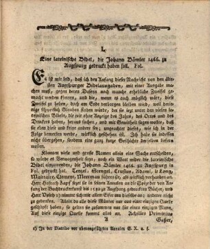 Georg Wolfgang Panzers Schaffers an der Hauptpfarrkirche bey St. Sebald in Nürnberg Ausführliche Beschreibung der ältesten Augspurgischen Ausgaben der Bibel : mit litterarischen Anmerkungen
