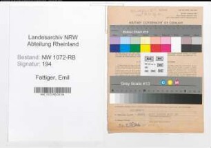 Entnazifizierung Emil Fattiger , geb. 25.03.1887 ()