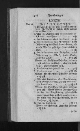 LXXXIII. Revidirter Schragen