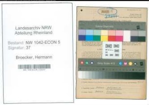 Entnazifizierung Hermann Broecker , geb. 21.10.1900 (Kaufmaennischer Angestellter)