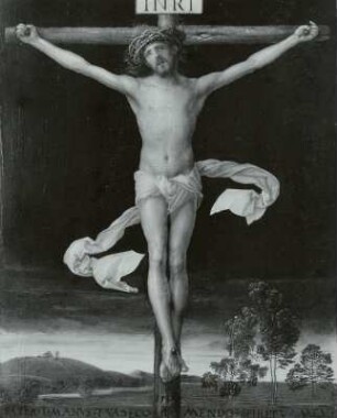 Christus am Kreuz : Christus am Kreuz, Infrarotaufnahme für Restaurierungszwecke