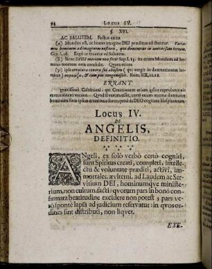 Locus IV. De Angelis.