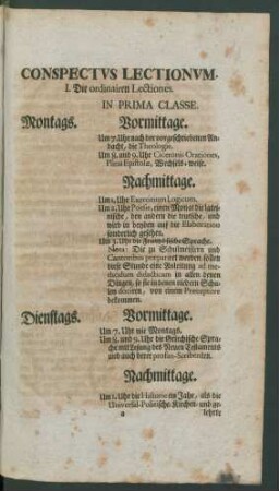 Conspectus Lectionum