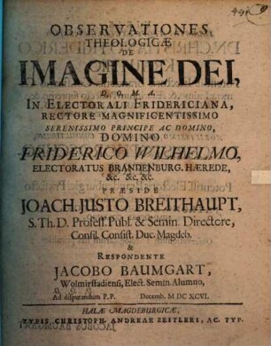 Observationes Theologicae De Imagine Dei