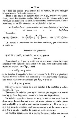 Inversion des fonctions.