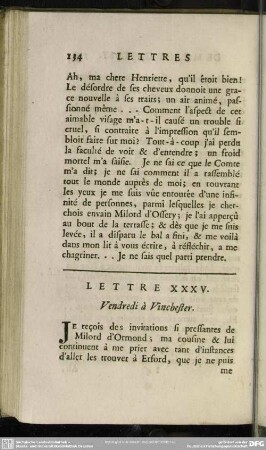 Lettre XXXV: Vendredi à Vinchester