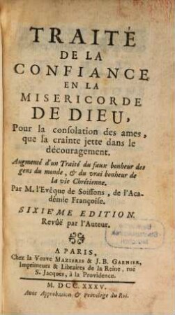 Traité de la Confiance en la misericorde de Dieu