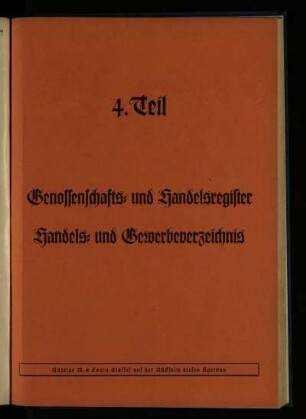 Genossenschafts- und Handelsregister, Handels- und Gewerbeverzeichnis